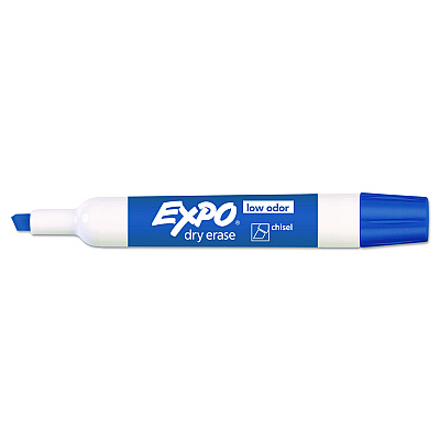 EXPO Low-Odor Dry Erase Marker, Broad Chisel Tip, Assorted Colors, 4/Pack (SAN1927523)