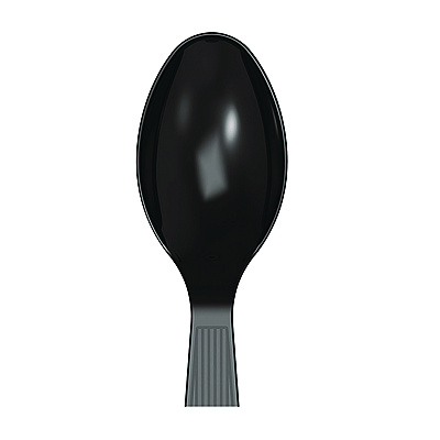 Dixie Mediumweight Polystyrene Wrapped Cutlery, Teaspoon, Black, 1,000/Carton (DXETM53C1)