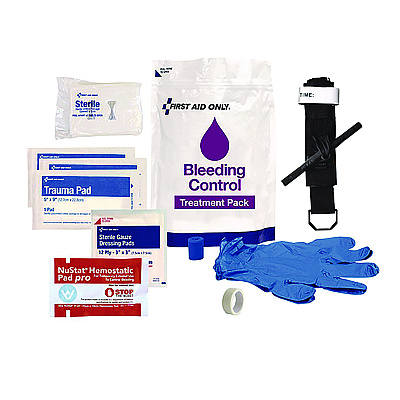 First Aid Only 12-Piece Bleeding Control Treatment Pack, 12 Pieces, Resealable Plastic Bag (FAO91166)