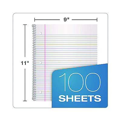 Oxford Poly One-Subject Notebook, 1 Subject, College Rule, Randomly Assorted Cover Color, (100) 11 x 9 Sheets (OXF10590)