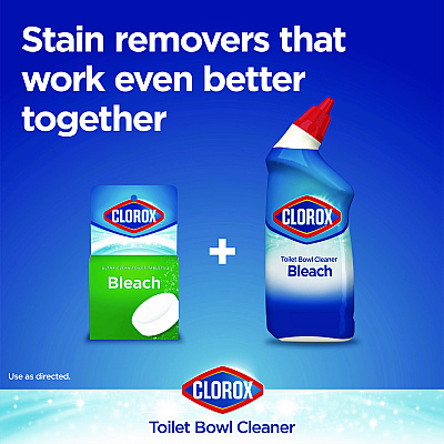 Clorox Disinfecting Toilet Bowl Cleaner with Bleach, Rain Clean Scent, 24 oz Bottle, 2/Pack (CLO30924)