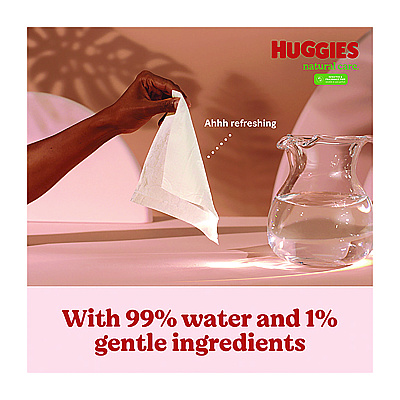 Huggies Natural Care Sensitive Baby Wipes, Unscented, White, 64/Pack, 12 Packs/Carton (KCC51079)