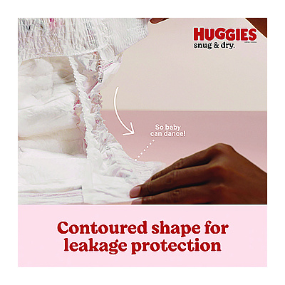 Huggies Snug and Dry Diapers, Size 5, 27+ lbs, 132/Carton (56458)