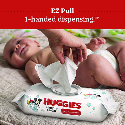 Huggies Simply Clean Fragrance Free Baby Wipes, 64/Pack, 11 Packs/Carton (KCC53611)