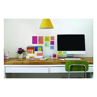 Post-it Notes Super Sticky Note Pads in Summer Joy Color Collection Colors, 4" x 6", Note Ruled, 90 Sheets/Pad, 5 Pads/Pack (MMM6605SSJOY)