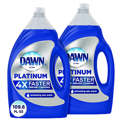 Dawn Platinum Liquid Dish Detergent, Refreshing Rain, 54.8 oz Bottle, 2/Pack (PGC04504)