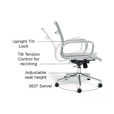 Union & Scale Everell Fabric Managers Chair, Supports up to 275 lb, 16.4" to 20.1" Seat Height, Heather Gray Seat/Back, Chrome Base (UOSUN53279CC)