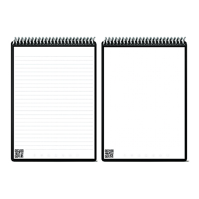 Rocketbook Flip Smart Notepad, Black Cover, Lined/Dot Grid Rule, 6 x 8.8, White, 36 Sheets (RKBFLPERCCCEFR)