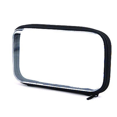 Pep Rally Pencil Pouch, 9.25" x 2.17" x 5.12", Clear/Black (61748)