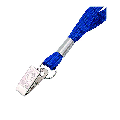 Advantus Metal Flat Clip Lanyard, 36" Long, Blue, 100/Pack (AVT97127)
