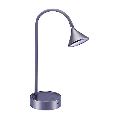 BLACK+DECKER Flexible Gooseneck LED Desk Lamp, with USB Port, Gray (BLDVLED1812GRBD)