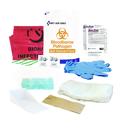 First Aid Only 15-Piece Blood-Borne Pathogen Treatment Pack, 15 Pieces, Resealable Plastic Bag (FAO91169)