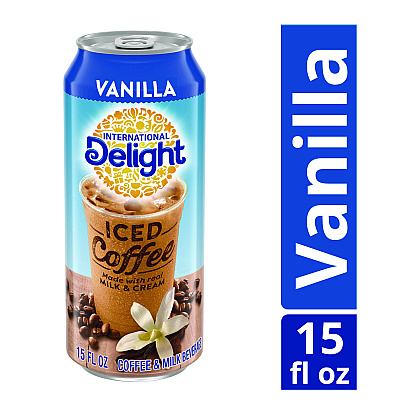 International Delight Iced Coffee, Vanilla, 15 oz Can, 12/Carton (ITDWWI07823)