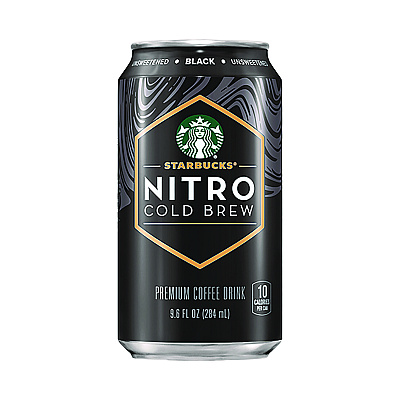 Starbucks Nitro Cold Brew Coffee, Black Unsweetened, 9.6 oz Can, 12/Carton (SBKPEP19286)