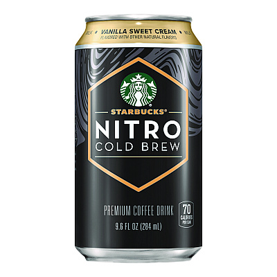 Starbucks Nitro Cold Brew Coffee, Vanilla Sweet Cream, 9.6 oz Can, 12/Carton (SBKPEP19290)