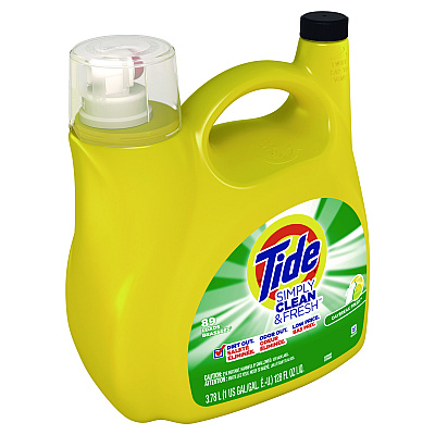 Tide Simply Clean and Fresh Laundry Detergent, Daybreak Fresh, 128 oz Bottle (8913044800)