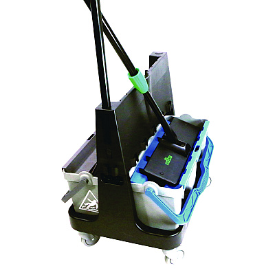 Unger OmniClean Dual Bucket Kit, 1.5 gal, Black/Blue/Gray (UNGCLBK1)