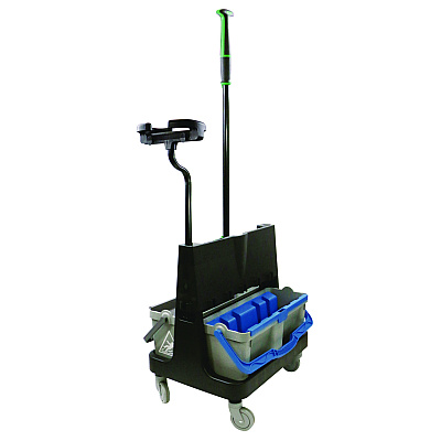 Unger OmniClean Dual Bucket Kit, 1.5 gal, Black/Blue/Gray (UNGCLBK1)
