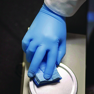 GloveWorks by AMMEX Blue Nitrile Exam Gloves, Powder-Free, Medium, Blue, 8 mil, 50/Box, 10 Boxes/Carton (AXCGPNHD64100)