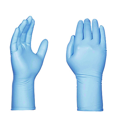 GloveWorks by AMMEX Blue Nitrile Exam Gloves, Powder-Free, X-Large, Blue, 8 mil, 50/Box, 10 Boxes/Carton (AXCGPNHD68100)