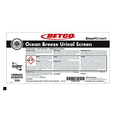 Betco SmartSCREEN Urinal Screen, Ocean Blue Scent, Blue, 1 lb, 72/Carton (BET2867200)