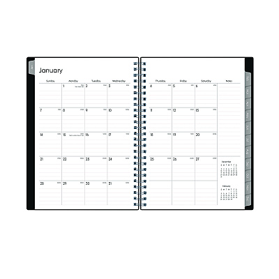 Blue Sky Enterprise Weekly/Monthly Notes Planner, 8.63" x 5.88", Black Cover, 12-Month (Jan to Dec): 2026 (131793)