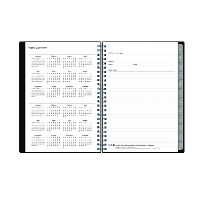 Blue Sky Enterprise Weekly/Monthly Notes Planner, 8.63" x 5.88", Black Cover, 12-Month (Jan to Dec): 2026 (131793)