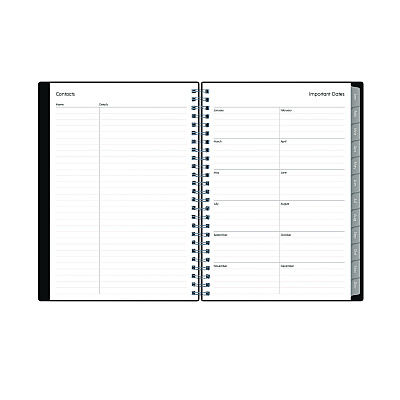 Blue Sky Enterprise Weekly/Monthly Notes Planner, 8.63" x 5.88", Black Cover, 12-Month (Jan to Dec): 2026 (131793)