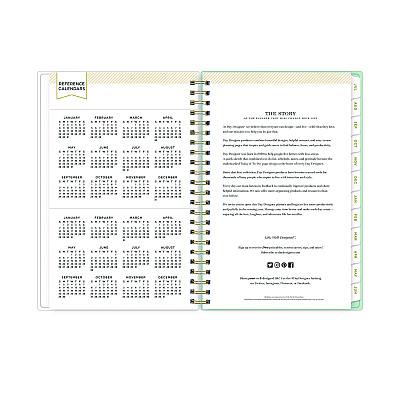 Blue Sky Day Designer "Secret Garden Mint" Academic Year Weekly/Monthly Notes Planner, 8 x 5, 12-Month (July to June): 2025-2026 (137900)