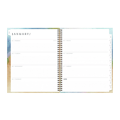 Blue Sky One Tree Planted Andreo Weekly/Monthly Planner, Abstract Artwork, 11" x 8.5", Blue/Sand/Green Cover, 12-Month (Jan-Dec): 2026 (137948)