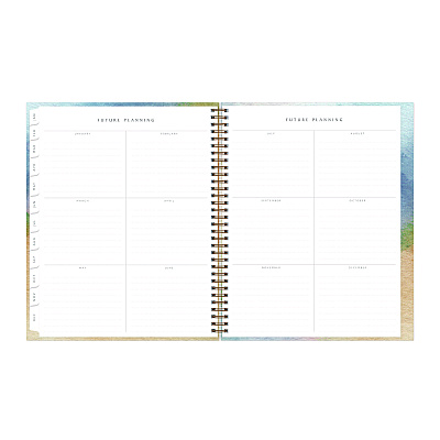 Blue Sky One Tree Planted Andreo Weekly/Monthly Planner, Abstract Artwork, 11" x 8.5", Blue/Sand/Green Cover, 12-Month (Jan-Dec): 2026 (137948)