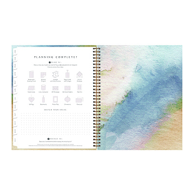 Blue Sky One Tree Planted Andreo Weekly/Monthly Planner, Abstract Artwork, 11" x 8.5", Blue/Sand/Green Cover, 12-Month (Jan-Dec): 2026 (137948)
