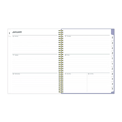 Blue Sky Tula Weekly/Monthly Planner, Floral Artwork, 11" x 8.5", Purple/Pink/White Cover, 12-Month (Jan to Dec): 2026 (143971)