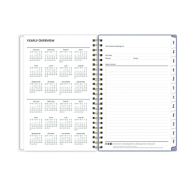 Blue Sky Tula Weekly/Monthly Planner, Floral Artwork, 11" x 8.5", Purple/Pink/White Cover, 12-Month (Jan to Dec): 2026 (143971)