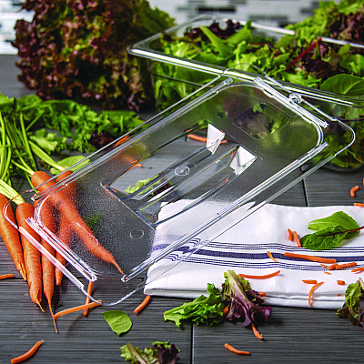Carlisle StorPlus Polycarbonate Handled Universal Lid, 7 x 12.5 x 0.88, Clear, Plastic (CFS10270U07)