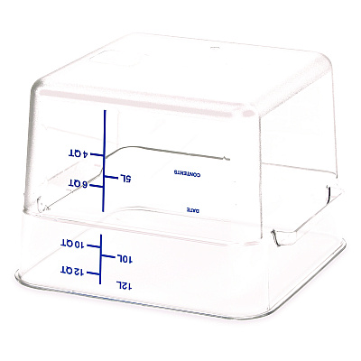 Carlisle Squares Polycarbonate Food Storage Container, 12 qt, 11.13 x 11.13 x 8.25, Clear, Plastic (CFS1195407)