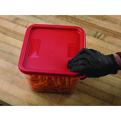 Carlisle Squares Food Storage Container Lid, 9 x 9 x 0.63, Red, Plastic (CFS1197105)