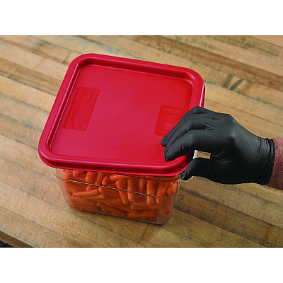 Carlisle Squares Food Storage Container Lid, 9 x 9 x 0.63, Red, Plastic (CFS1197105)
