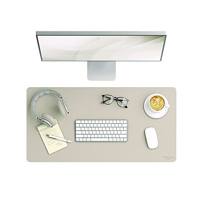 Smead Vegan Leather Desk Pads, 31.5 x 15.7, SandStone (SMD64831)