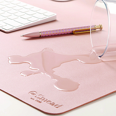 Smead Vegan Leather Desk Pads, 23.6 x 13.7, Light Pink (SMD64839)