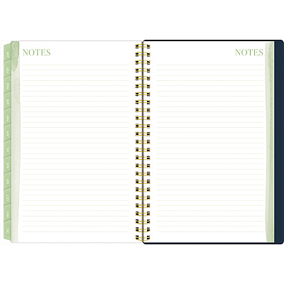 Cambridge Leah Bisch Weekly/Monthly Floral Planner, Floral Artwork, 8.5 x 6.38, Blue/White/Gold Cover, 12-Month (Jan to Dec): 2025 (LB34200)