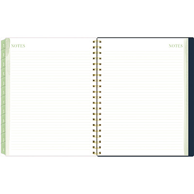 Cambridge Leah Bisch Weekly/Monthly Floral Planner, Floral Artwork, 11 x 9.25, Blue/White/Gold Cover, 12-Month (Jan to Dec): 2025 (LB34905)