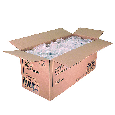 Fabri-Kal Recycleware Round Deli Container Lids, Flat Outer Fit, Clear, Plastic, 500/Carton (FABLRDOF)