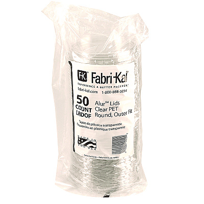Fabri-Kal Recycleware Round Deli Container Lids, Flat Outer Fit, Clear, Plastic, 500/Carton (FABLRDOF)