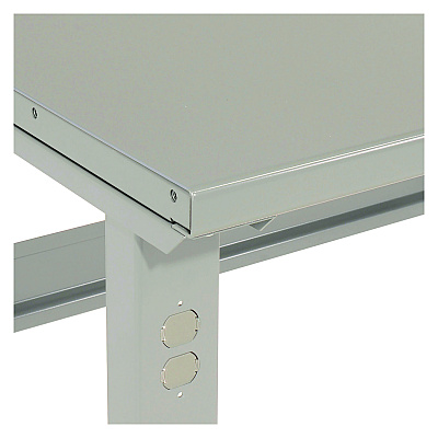 Global Industrial Standard Duty Steel Top Adjustable Height Workbench, 2,000 lbs, 72 x 30 x 30.88 to 36.88, Gray (GBE183154)