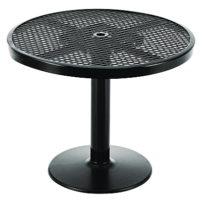 Global Industrial Outdoor Dining Set, Round, 36" dia x 29"h, Black Top, Black Base/Legs (GBE348122BK)