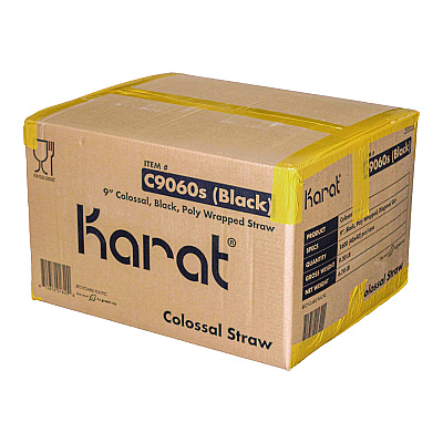 Karat Boba Straws, 9", Black, 1,600/Carton (KRTC9060SBLACK)