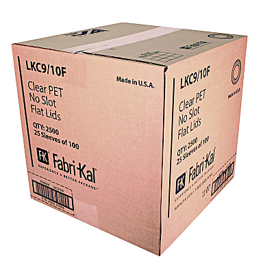 Fabri-Kal Kal-Clear/Nexclear Drink Cup Lids, Flat Lid with No Slot, Fits 9 to 10 oz Cold Cups, Clear, 2,500/Carton (FABLKC910F)