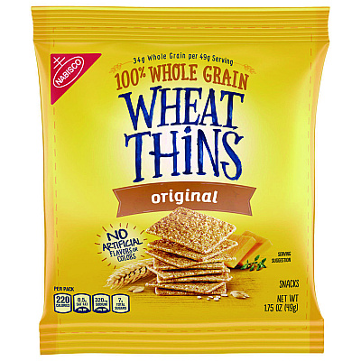Nabisco Wheat Thins Crackers, Original, 1.75 oz Bag, 72/Carton (CDB00798)