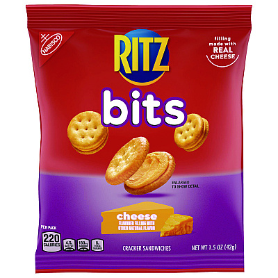 Nabisco Ritz Bits, Cheese, 1.5 oz Packs, 60/Carton (RTZ06834)